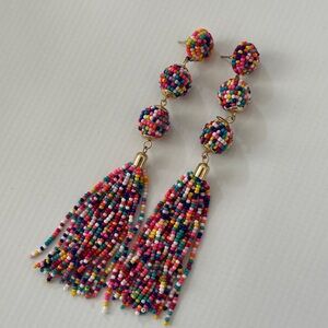 Dillards Colorful Beaded Tassel Earrings